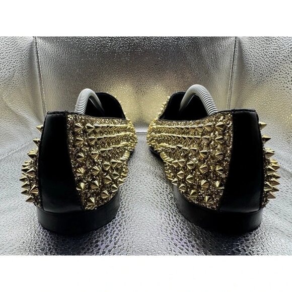 RARE 🚀‎ Size 10 - J75 By Jump Luxor Gold Spike Studded Men's Slip Ons - Picture 9 of 12
